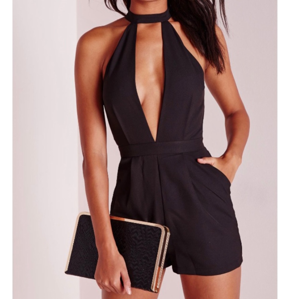 Missguided Choker Split Front Playsuit 🦋
